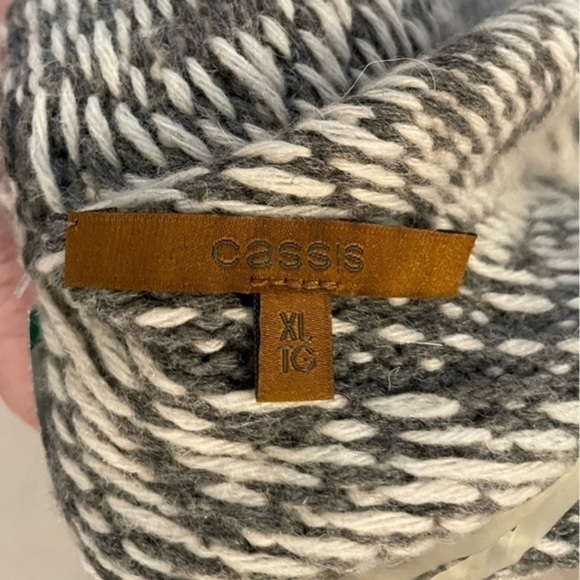 Nordic Style Grey Wool Blend Beautiful Knit Mockneck Sweater Size Extra Large - Picture 10 of 14